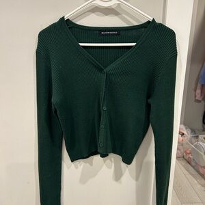 Brandy Melville Forest Green Ribbed Knit Top
